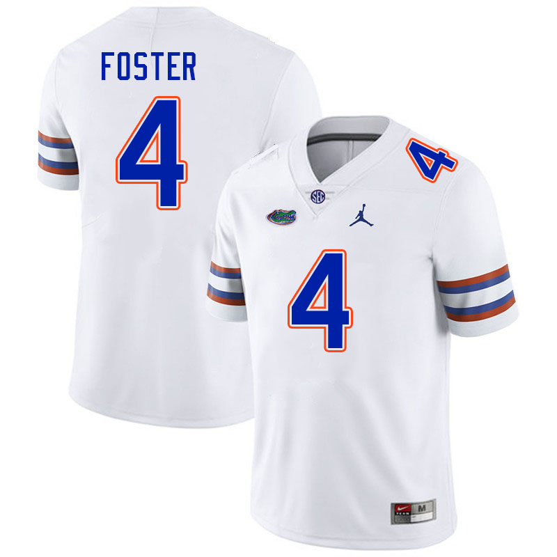 Men #4 Teddy Foster Florida Gators College Football Jerseys Stitched-White